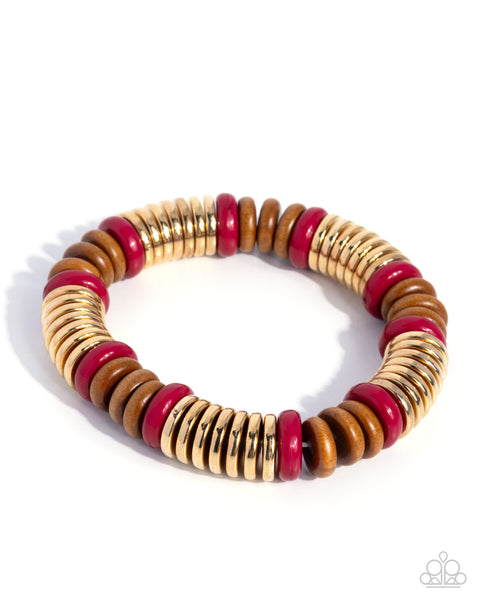 Wood Work Red Bracelet