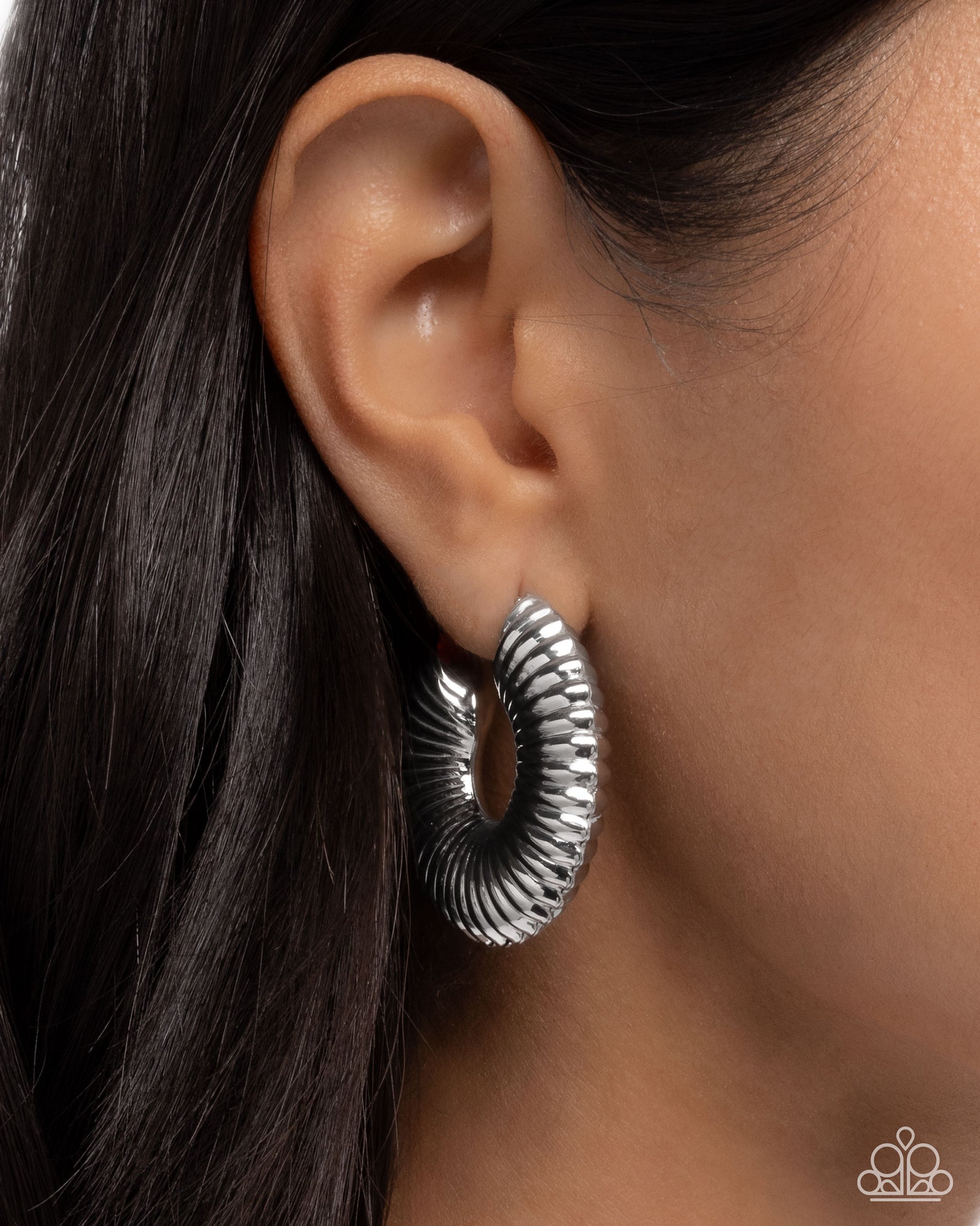 Spontaneous Spirals Silver Earring