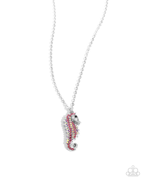 Seahorse Sailor - Pink Necklace