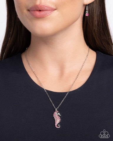 Seahorse Sailor - Pink Necklace