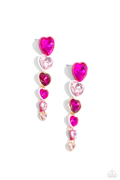 Cascading Casanova - Pink Earrings