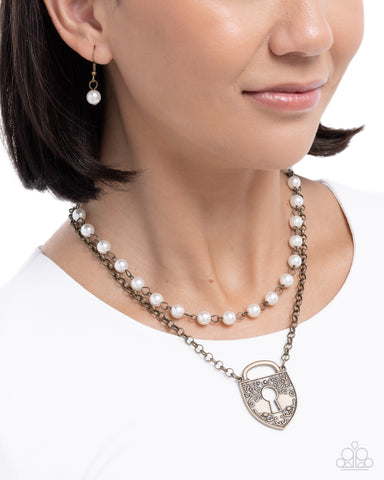 Leisurely Locked Brass Necklace