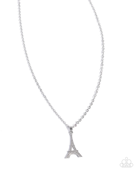 Eiffel Tower Eloquence White Necklace