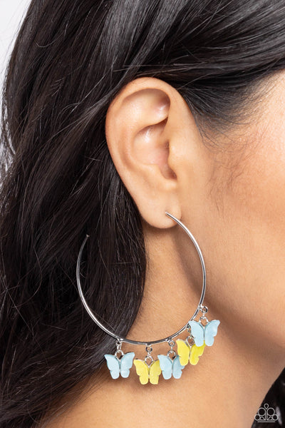 Bemusing Butterflies - Blue Earrings