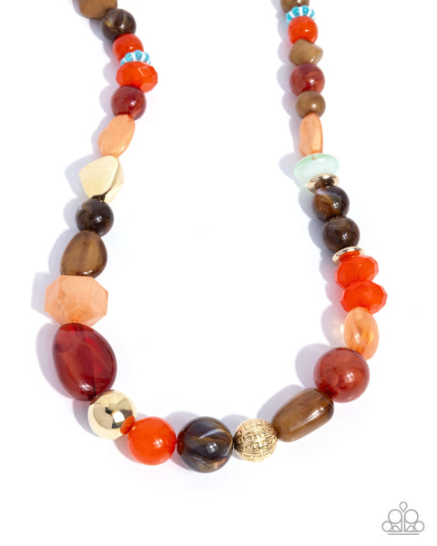 Modular Malibu Orange Necklace
