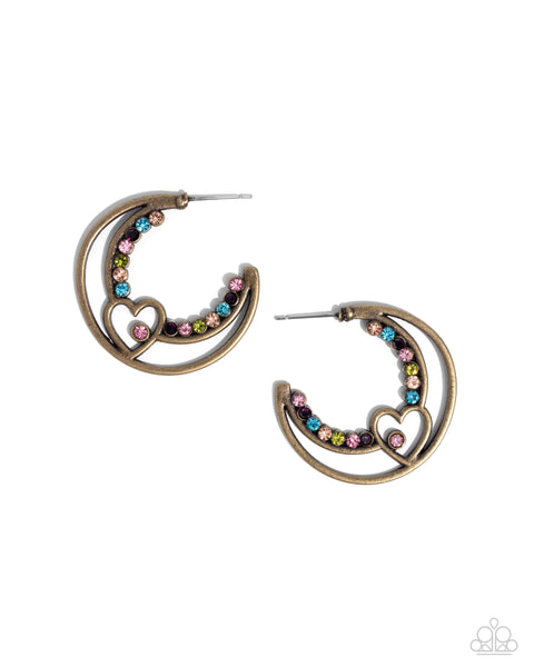 Sympathetic Sweetheart - Brass Earrings