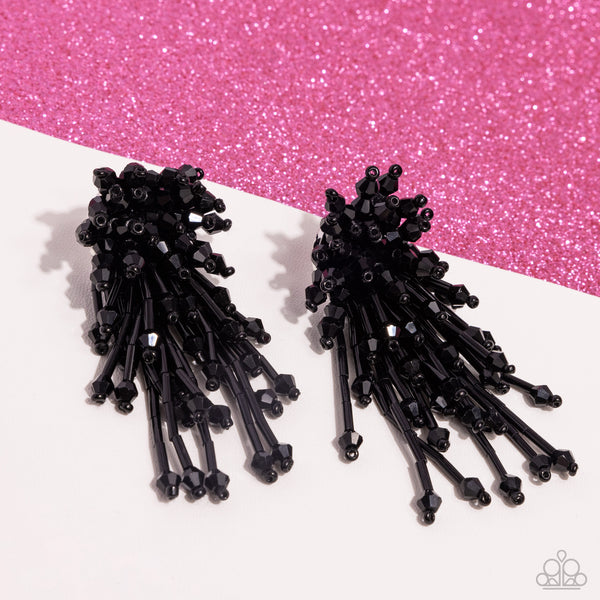 Congratulatory Charm - Black Earrings