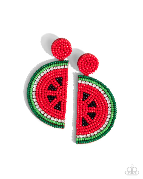 Watermelon Welcome - Red Earrings