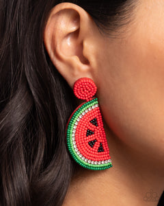 Watermelon Welcome - Red Earrings