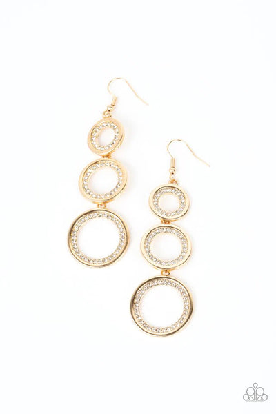 Shimmering In Circles Gold Earrings