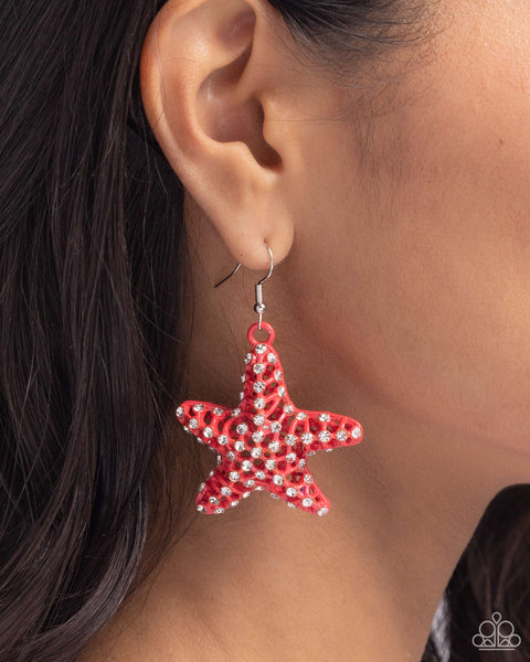 Skilled Starfish - Orange Earrings