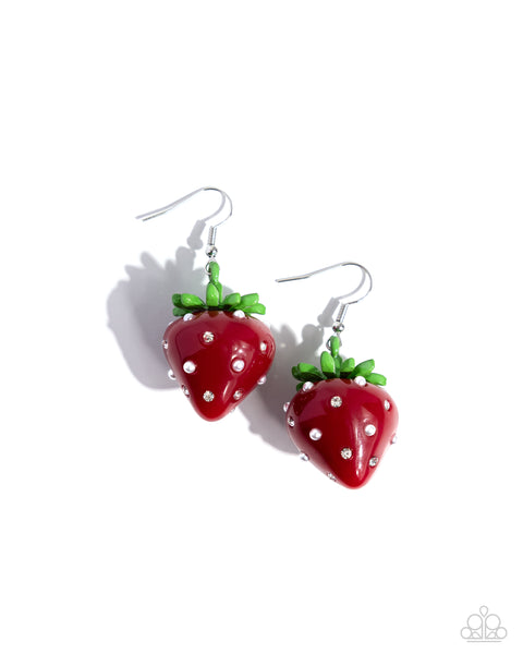 Strawberry Sentiment - Red Earrings