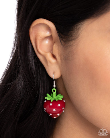 Strawberry Sentiment - Red Earrings