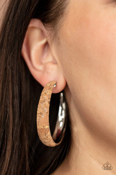 A Cork In The Road Silver Earrings