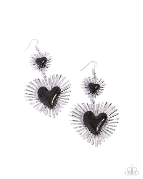 Sunburst Sweethearts - Black Earrings