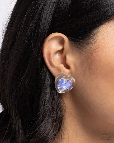 Heart-Pounding Haute - Purple Earrings