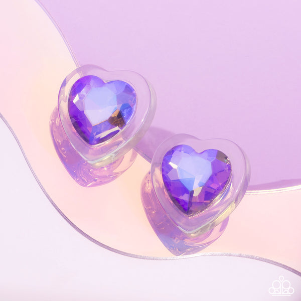 Heart-Pounding Haute - Purple Earrings