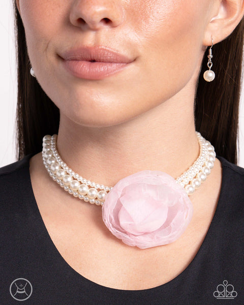 Radiant Rosette - Pink Necklace