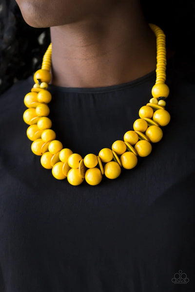 Caribbean Covergirl Yellow Necklace