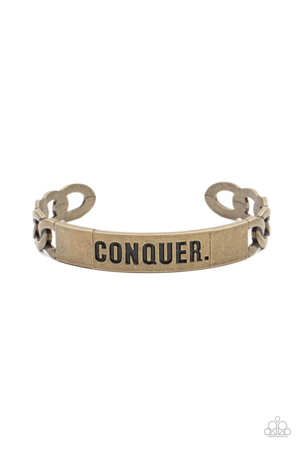 Conquer Your Fears Brass Bracelet