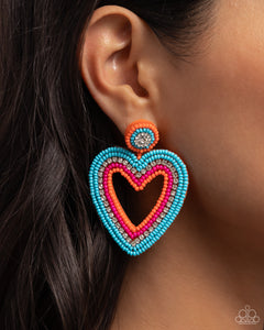 Headfirst Heart - Orange Earrings