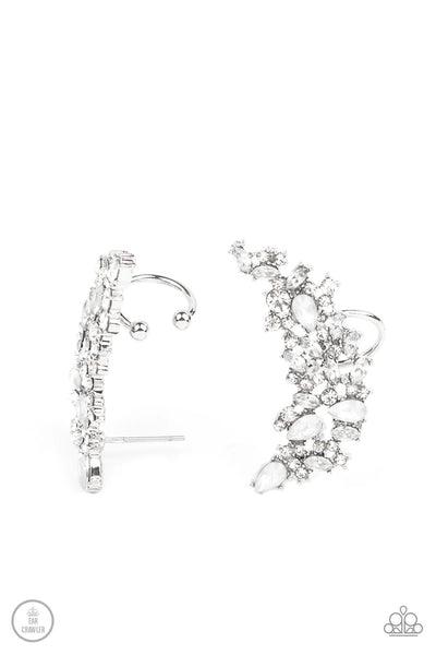 Prismatically Panoramic White Ear Crawler Earring