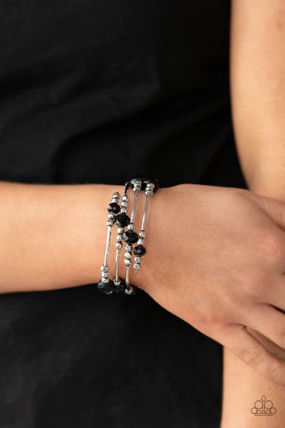 Showy Shimmer Black Bracelet