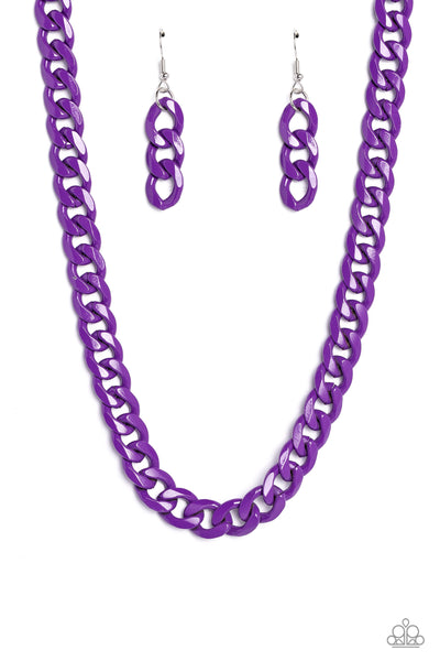 Painted Powerhouse - Purple Necklace