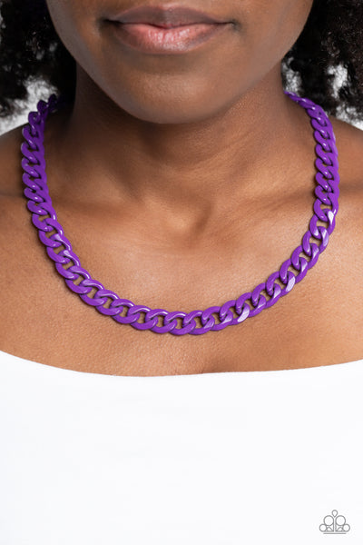 Painted Powerhouse - Purple Necklace