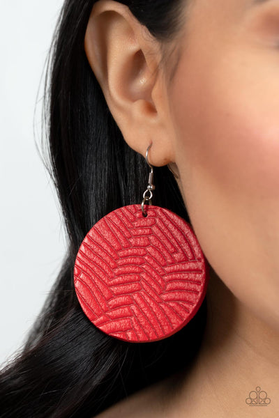 Leathery Loungewear - Red Earring