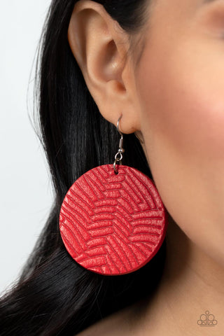 Leathery Loungewear - Red Earring