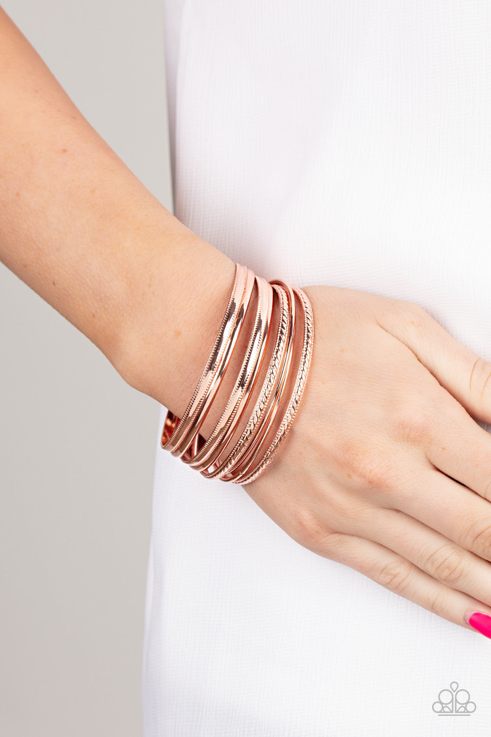 Stackable Shimmer Copper Bracelets