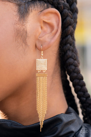 Dramatically Deco Gold Earrings