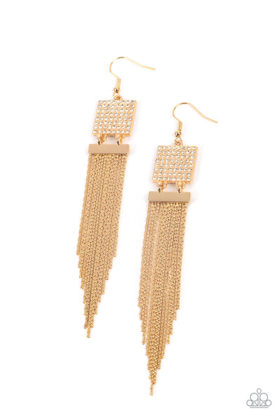 Dramatically Deco Gold Earrings