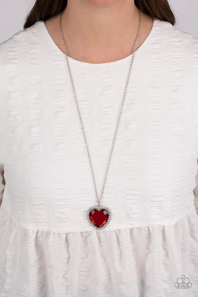 Prismatically Twitterpatted Red Necklace