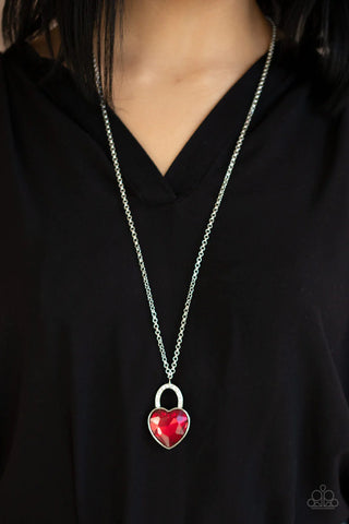 Locked In Love Red Necklace