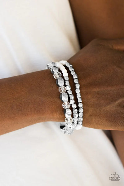 Beaded Bravado White Bracelet