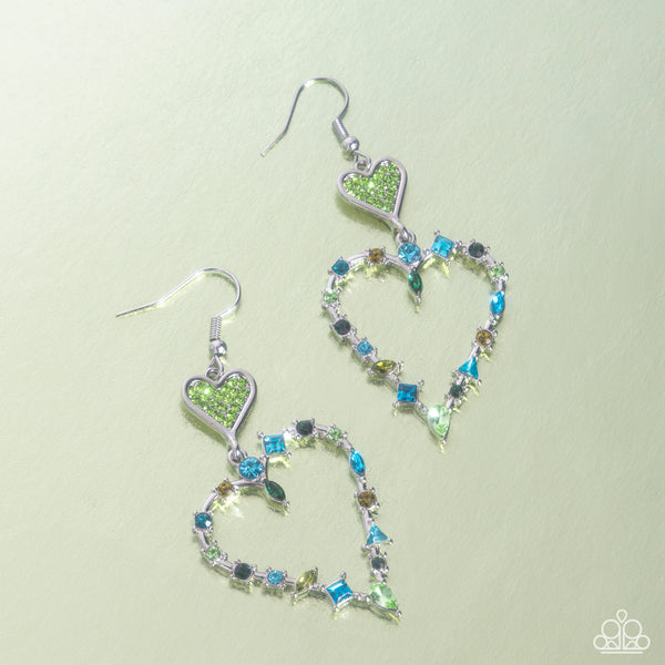 Parallel Passion - Green Earrings