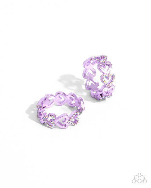 Historic Hearts - Purple Earrings