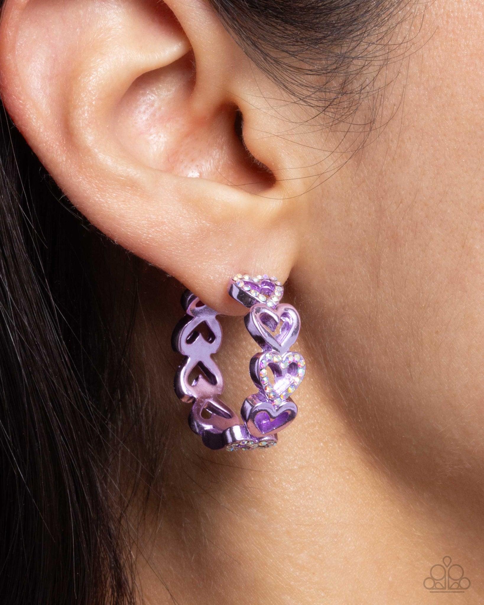 Historic Hearts - Purple Earrings