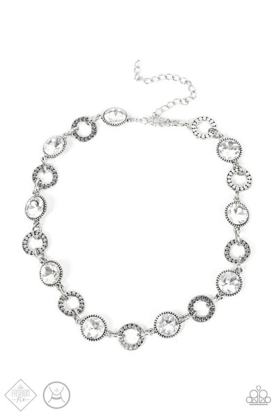 Rhinestone Rollout White Necklace