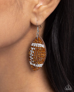 Thrilling Touchdown - Brown Earrings