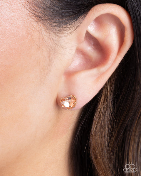 Sweetheart Stunner - Gold Earrings