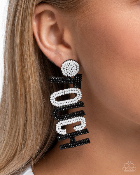 Touchdown Texture - Black Earrings