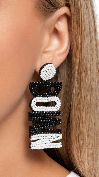 Touchdown Texture - Black Earrings