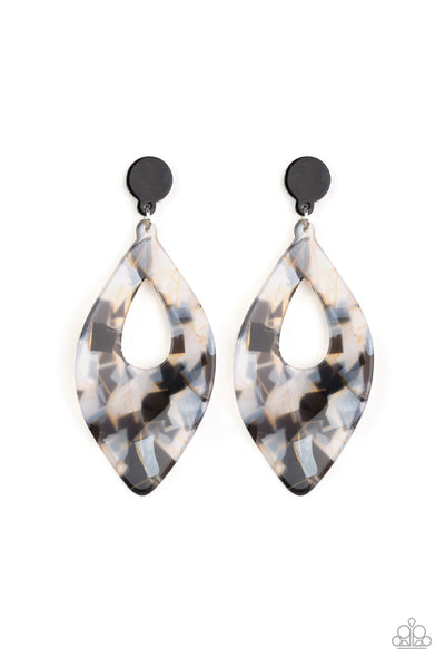 Metro Retrospect Black Earrings