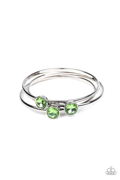 Be All You Can Bedazzle Green Bracelet