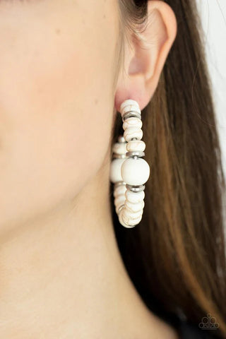 Definitely Down To Earth White Earring