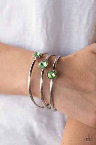 Be All You Can Bedazzle Green Bracelet