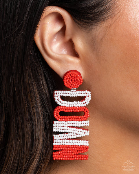 Touchdown Texture - Red Earrings